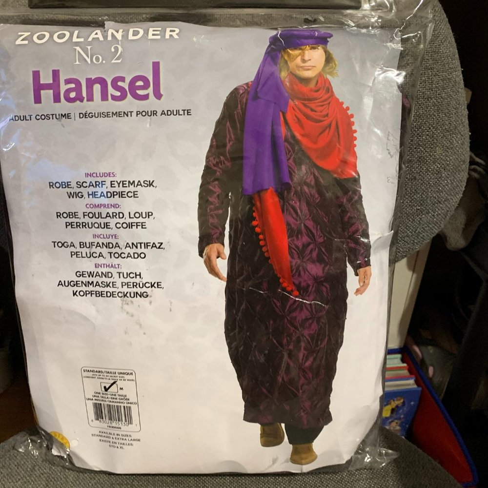 Zoolander No.2 Hansel Adult Costume Size M New Rubie's New Old Stock